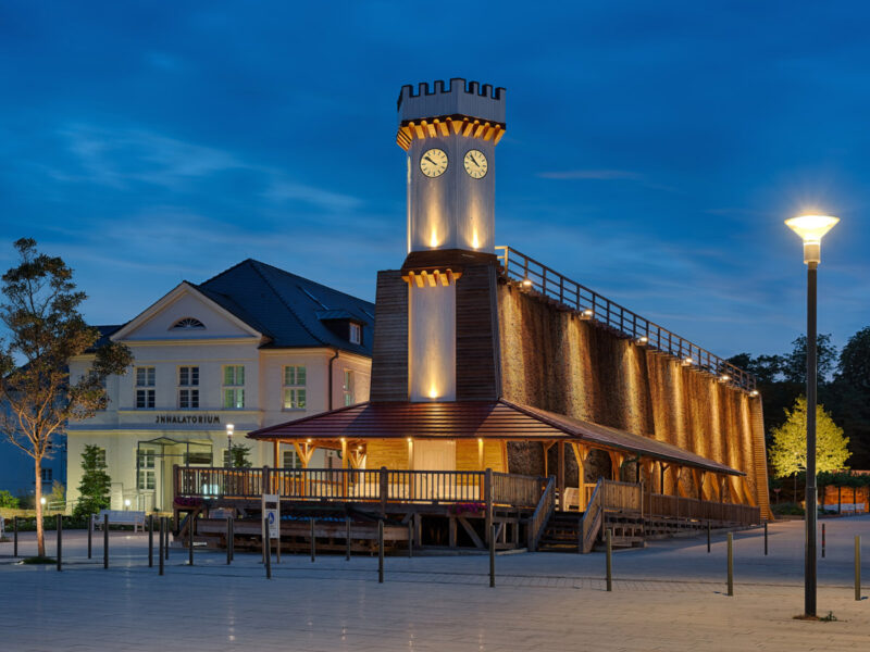 Gradierwerke Bad Salzuflen in der Abenddämmerung